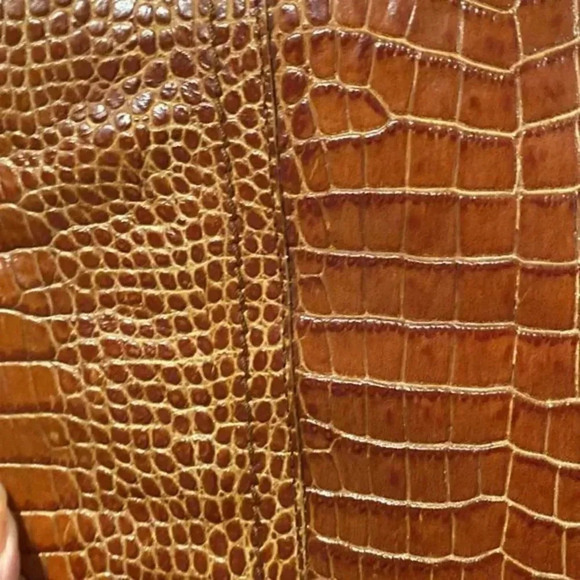 Aquatalia Brown Florina Croc Embossed Leather Over The Knee Boots/Booties main image 7